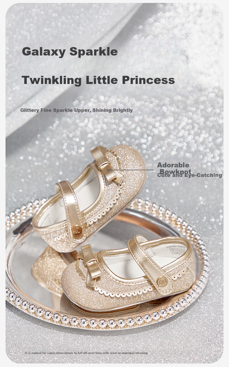 DAVE & BELLA Baby Antibacterial Prewalker Shoes Girls Spring Princess Style Soft Leather Newborn Shoes 5